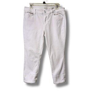 J. Jill Authentic Fit White Cropped Jeans Raw Hem | Size 10P